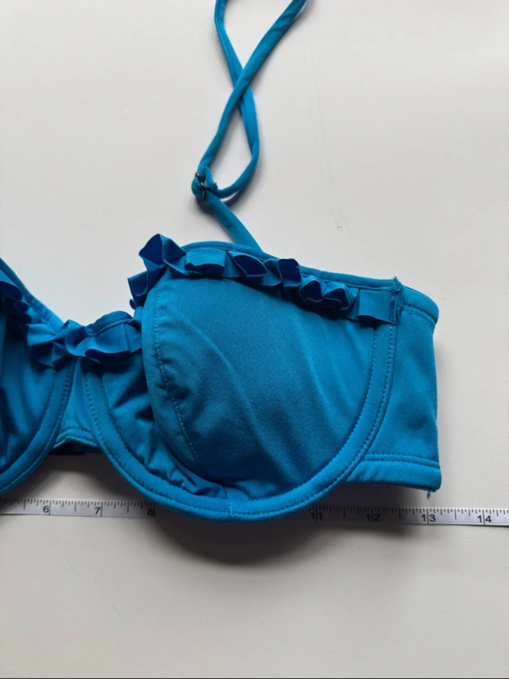 H&M blue convertible halter/bandeau bikini sz 12 bottoms, 36C top